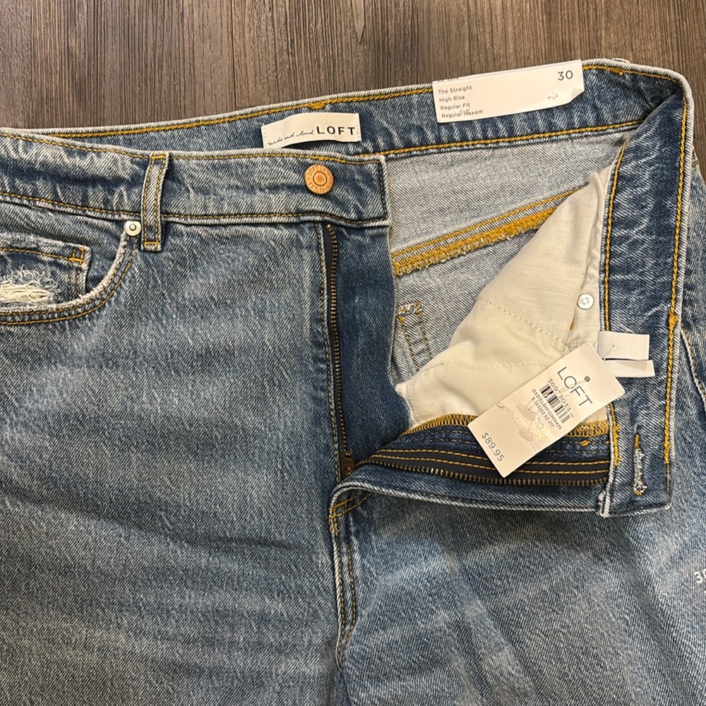 NWT Loft High Rise Straight Jeans - Picture 4 of 5